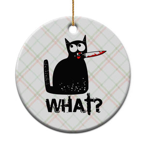 Funny Black Cat Ceramic Ornament What Kitten Murderous TS11 1pc Christmas Plaid Print Your Wear