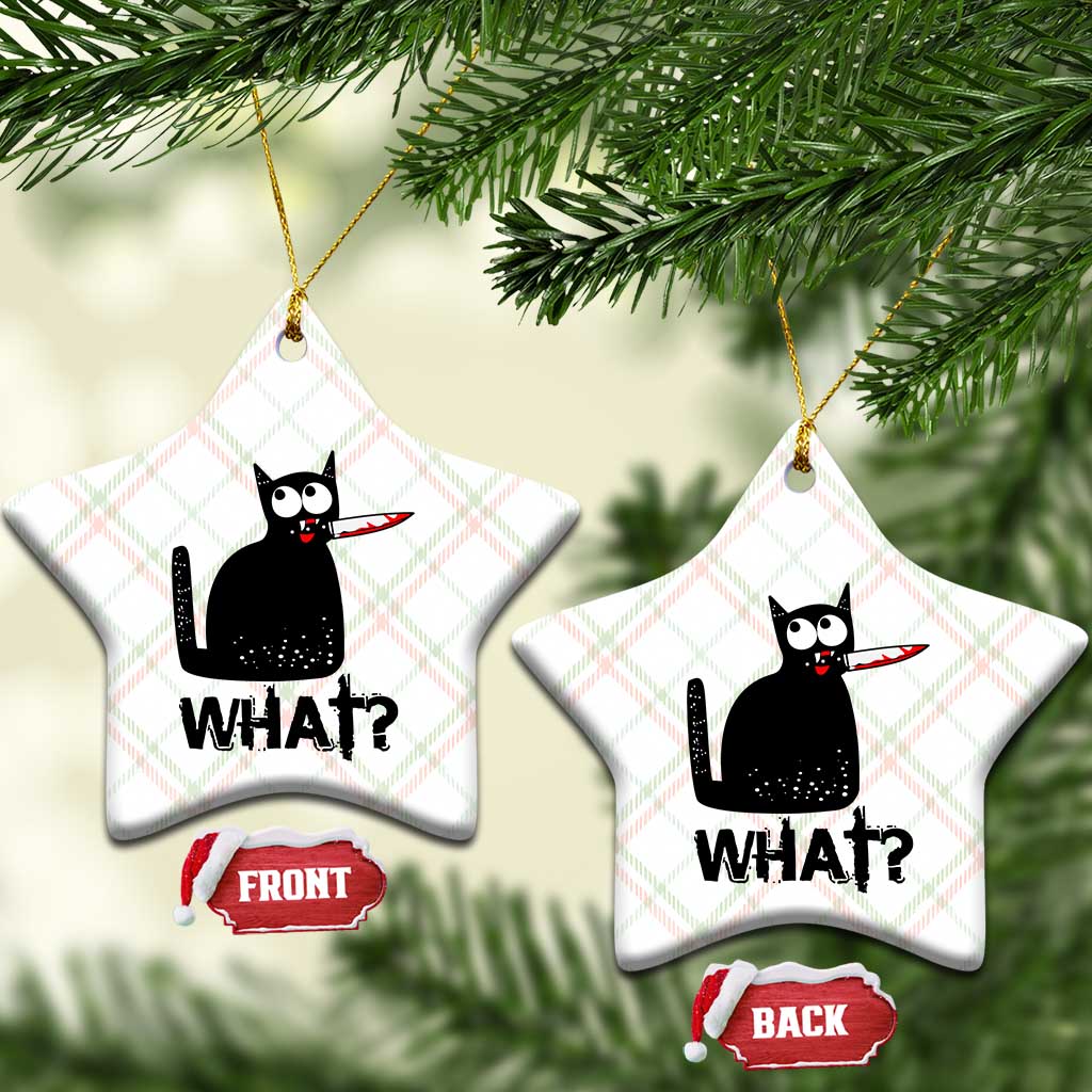 Funny Black Cat Ceramic Ornament What Kitten Murderous TS11 Print Your Wear