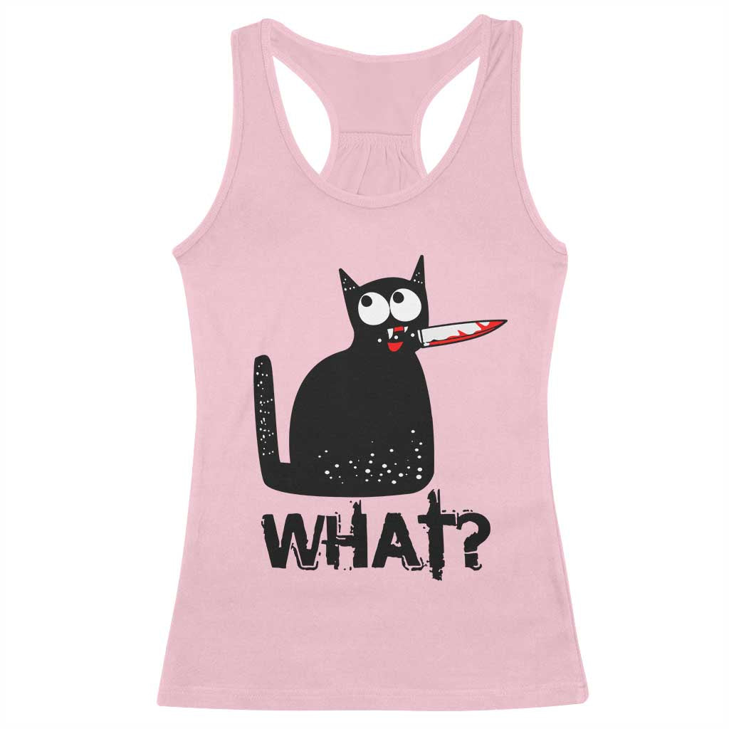 Funny Black Cat Racerback Tank Top What Kitten Murderous TS11 Light Pink Print Your Wear