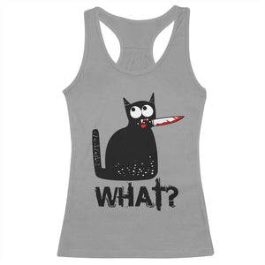 Funny Black Cat Racerback Tank Top What Kitten Murderous TS11 Sport Gray Print Your Wear