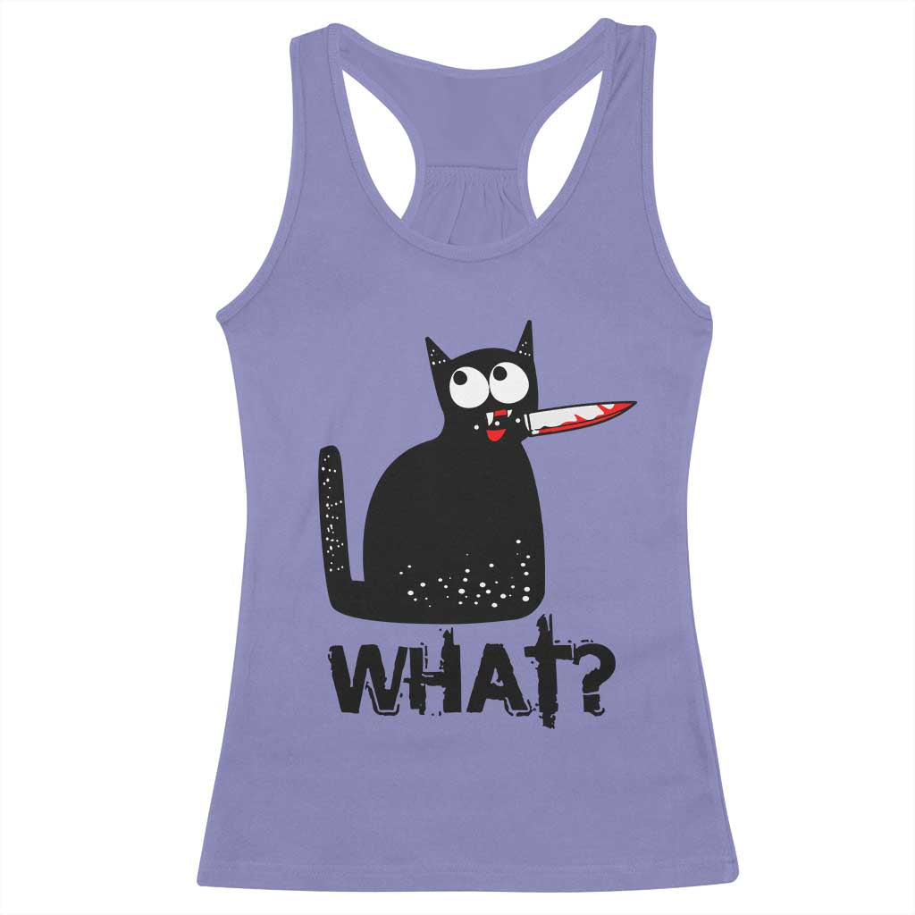 Funny Black Cat Racerback Tank Top What Kitten Murderous TS11 Violet Print Your Wear