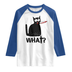 Funny Black Cat Raglan Shirt What Kitten Murderous TS11 White Royal Print Your Wear
