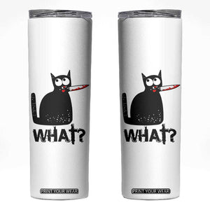 Funny Black Cat Skinny Tumbler What Kitten Murderous TS11 White Print Your Wear