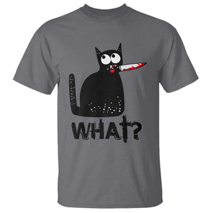 Funny Black Cat T Shirt What Kitten Murderous TS11 Charcoal Print Your Wear
