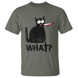 Funny Black Cat T Shirt What Kitten Murderous TS11 Military Green Print Your Wear