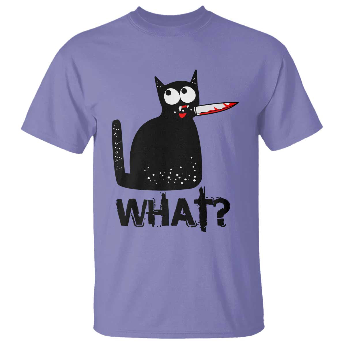 Funny Black Cat T Shirt What Kitten Murderous TS11 Violet Print Your Wear