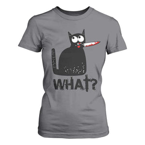 Funny Black Cat T Shirt For Women What Kitten Murderous TS11 Charcoal Print Your Wear