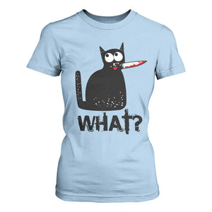 Funny Black Cat T Shirt For Women What Kitten Murderous TS11 Light Blue Print Your Wear