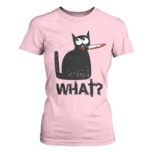 Funny Black Cat T Shirt For Women What Kitten Murderous TS11 Light Pink Print Your Wear