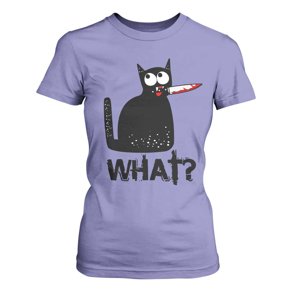 Funny Black Cat T Shirt For Women What Kitten Murderous TS11 Violet Print Your Wear