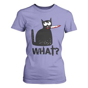 Funny Black Cat T Shirt For Women What Kitten Murderous TS11 Violet Print Your Wear