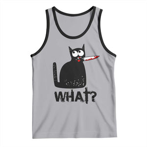 Funny Black Cat Tank Top What Kitten Murderous TS11 Athletic Heather Black Print Your Wear