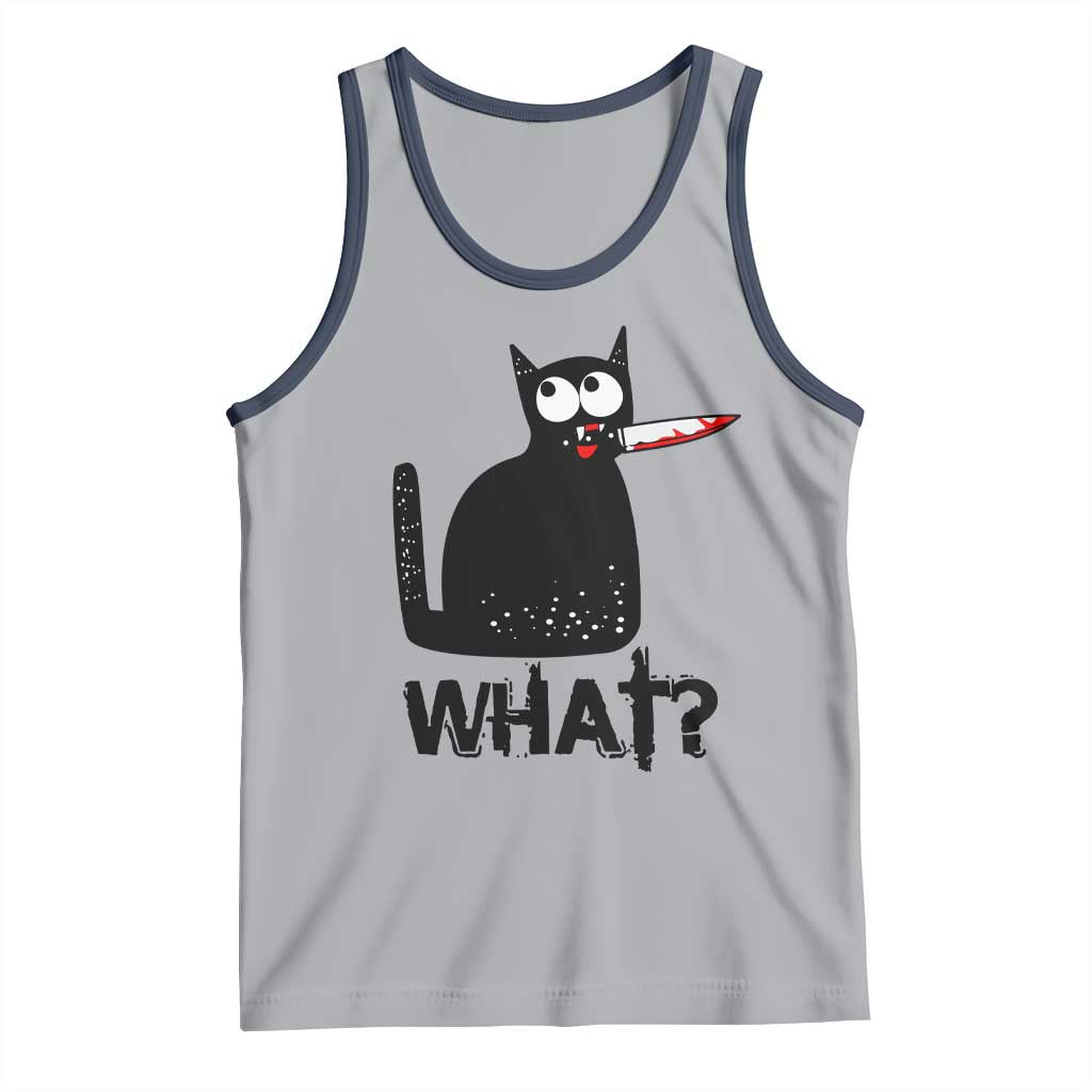 Funny Black Cat Tank Top What Kitten Murderous TS11 Athletic Heather Navy Print Your Wear