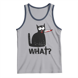 Funny Black Cat Tank Top What Kitten Murderous TS11 Athletic Heather Navy Print Your Wear