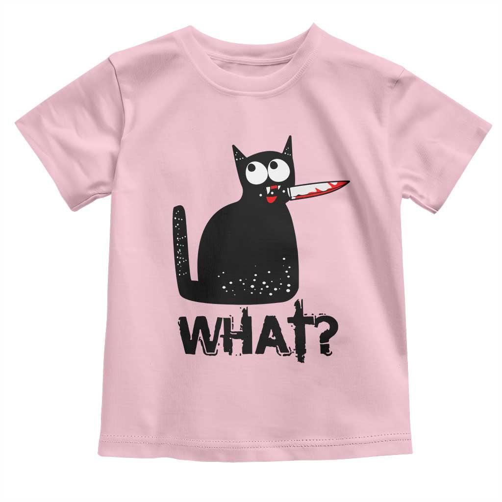 Funny Black Cat Toddler T Shirt What Kitten Murderous TS11 Light Pink Print Your Wear