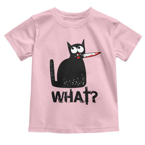 Funny Black Cat Toddler T Shirt What Kitten Murderous TS11 Light Pink Print Your Wear