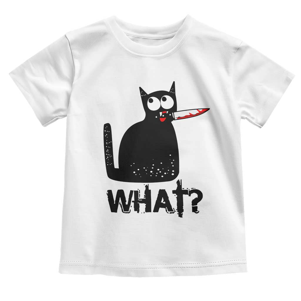 Funny Black Cat Toddler T Shirt What Kitten Murderous TS11 White Print Your Wear