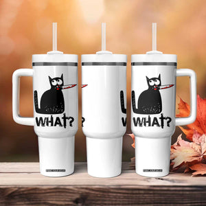 Funny Black Cat Tumbler With Handle What Kitten Murderous TS11 Print Your Wear