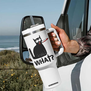 Funny Black Cat Tumbler With Handle What Kitten Murderous TS11 Print Your Wear