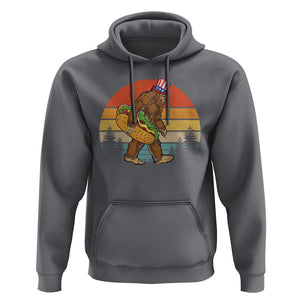 Funny Bigfoot Hoodie Carrying Hot Dog 4th Of July TS11 Charcoal Print Your Wear