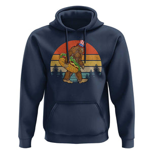 Funny Bigfoot Hoodie Carrying Hot Dog 4th Of July TS11 Navy Print Your Wear