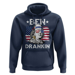 Funny 4th Of July Drinking Hoodie Ben Drankin Beer Mug American Flag TS11 Navy Print Your Wear