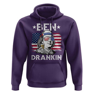 Funny 4th Of July Drinking Hoodie Ben Drankin Beer Mug American Flag TS11 Purple Print Your Wear