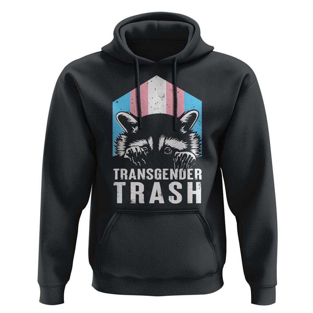 Transgender Trash Raccoon Hoodie LGBT Vintage Rainbow Flag Pride Month TS11 Black Print Your Wear
