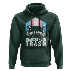Transgender Trash Raccoon Hoodie LGBT Vintage Rainbow Flag Pride Month TS11 Dark Forest Green Print Your Wear