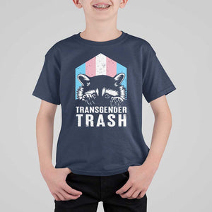 Transgender Trash Raccoon T Shirt For Kid LGBT Vintage Rainbow Flag Pride Month TS11 Navy Print Your Wear