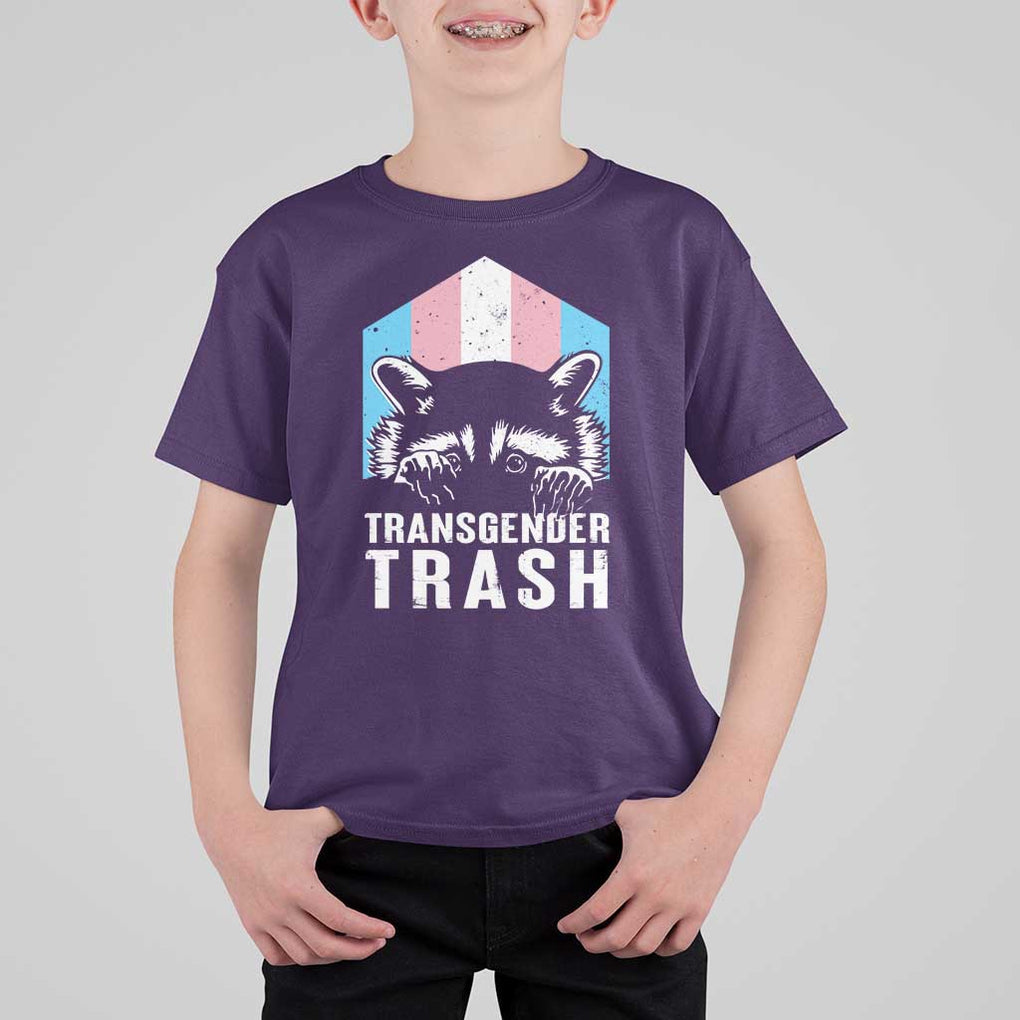 Transgender Trash Raccoon T Shirt For Kid LGBT Vintage Rainbow Flag Pride Month TS11 Purple Print Your Wear
