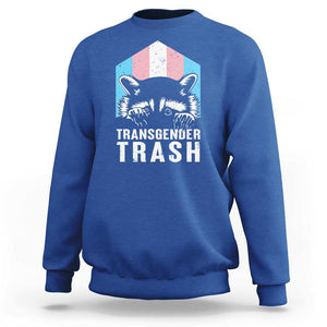 Transgender Trash Raccoon Sweatshirt LGBT Vintage Rainbow Flag Pride Month TS11 Royal Blue Print Your Wear