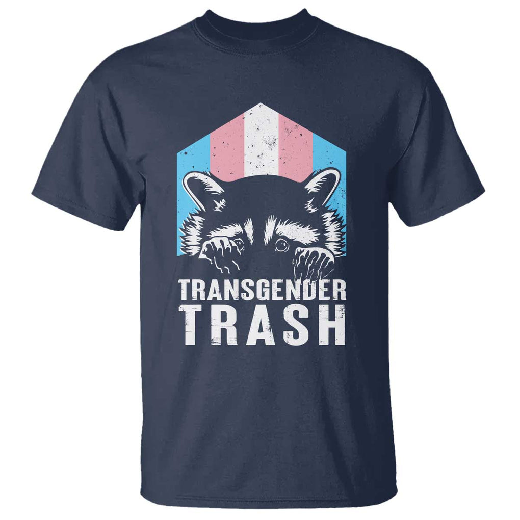 Transgender Trash Raccoon T Shirt LGBT Vintage Rainbow Flag Pride Month TS11 Navy Print Your Wear