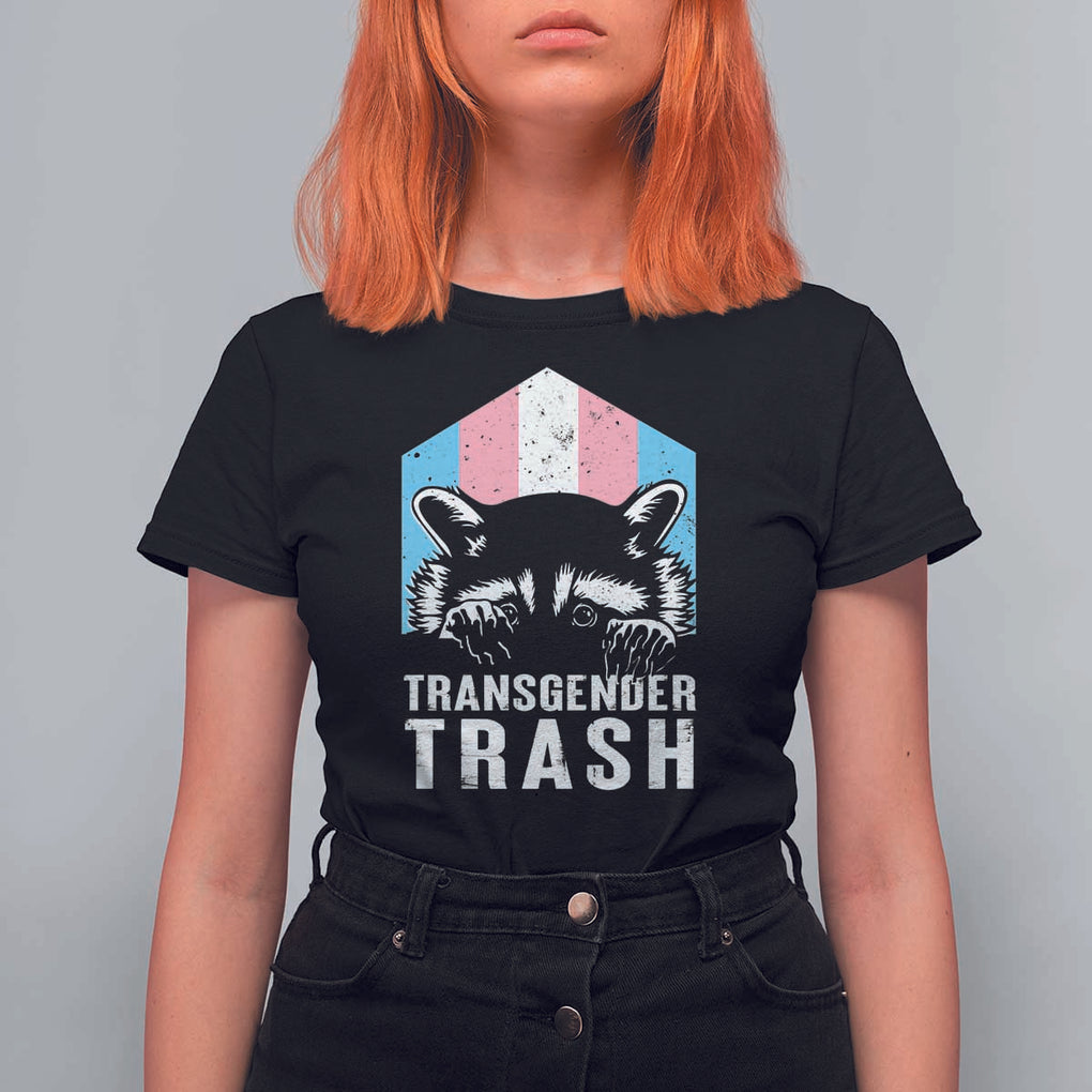 Transgender Trash Raccoon T Shirt For Women LGBT Vintage Rainbow Flag Pride Month TS11 Black Print Your Wear
