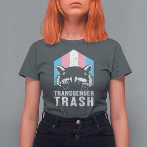 Transgender Trash Raccoon T Shirt For Women LGBT Vintage Rainbow Flag Pride Month TS11 Dark Heather Print Your Wear
