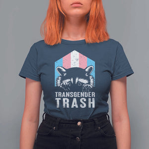 Transgender Trash Raccoon T Shirt For Women LGBT Vintage Rainbow Flag Pride Month TS11 Navy Print Your Wear
