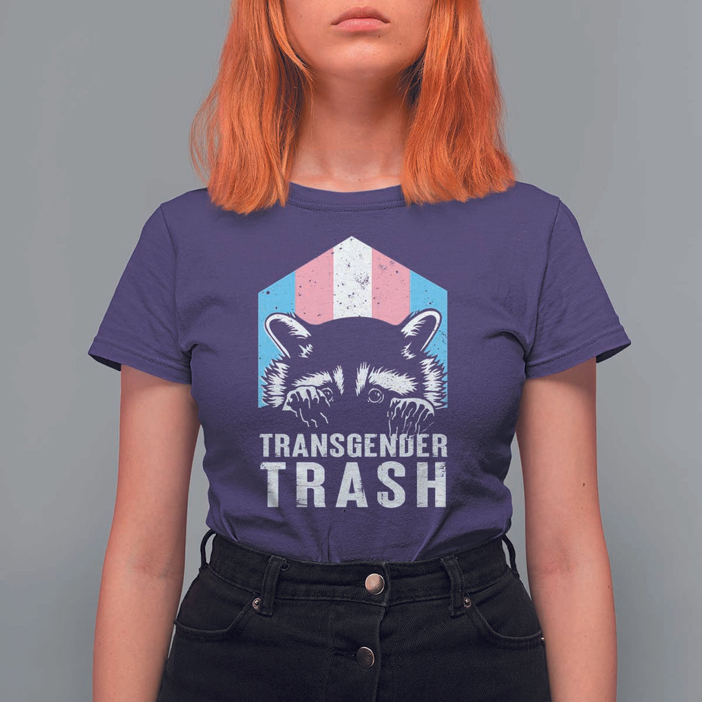 Transgender Trash Raccoon T Shirt For Women LGBT Vintage Rainbow Flag Pride Month TS11 Purple Print Your Wear