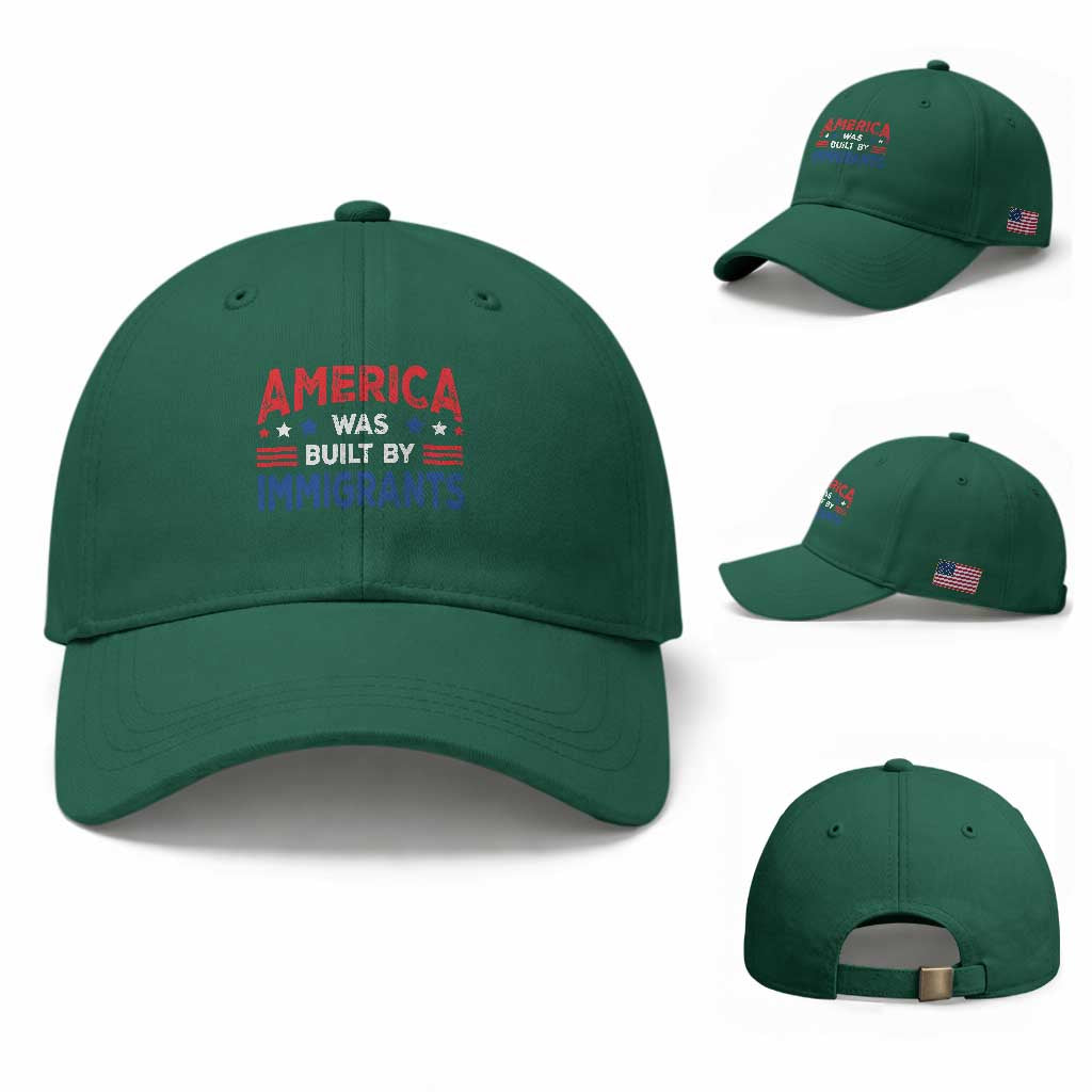 Funny America Was Built By Immigrants Baseball Cap Stars Stripes TS11 Baseball Cap Universal Fit Irish Green Print Your Wear