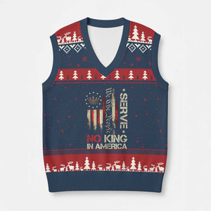 Funny We The People Serve No King In American V-Neck Knit Sweater Vest Vintage Betsy Ross Flag TS11 Navy Red Print Your Wear