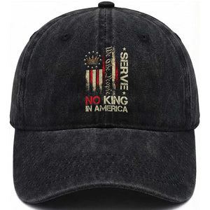 Funny We The People Serve No King In American Washed Cotton Baseball Cap Vintage Betsy Ross Flag TS11 Print Your Wear