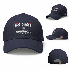 No Kings In America Baseball Cap Stars Stripes TS11 Baseball Cap Universal Fit Navy Print Your Wear