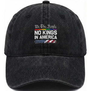 No Kings In America We The People Washed Cotton Baseball Cap LGBTQ Pride American Flag Political TS11 Print Your Wear