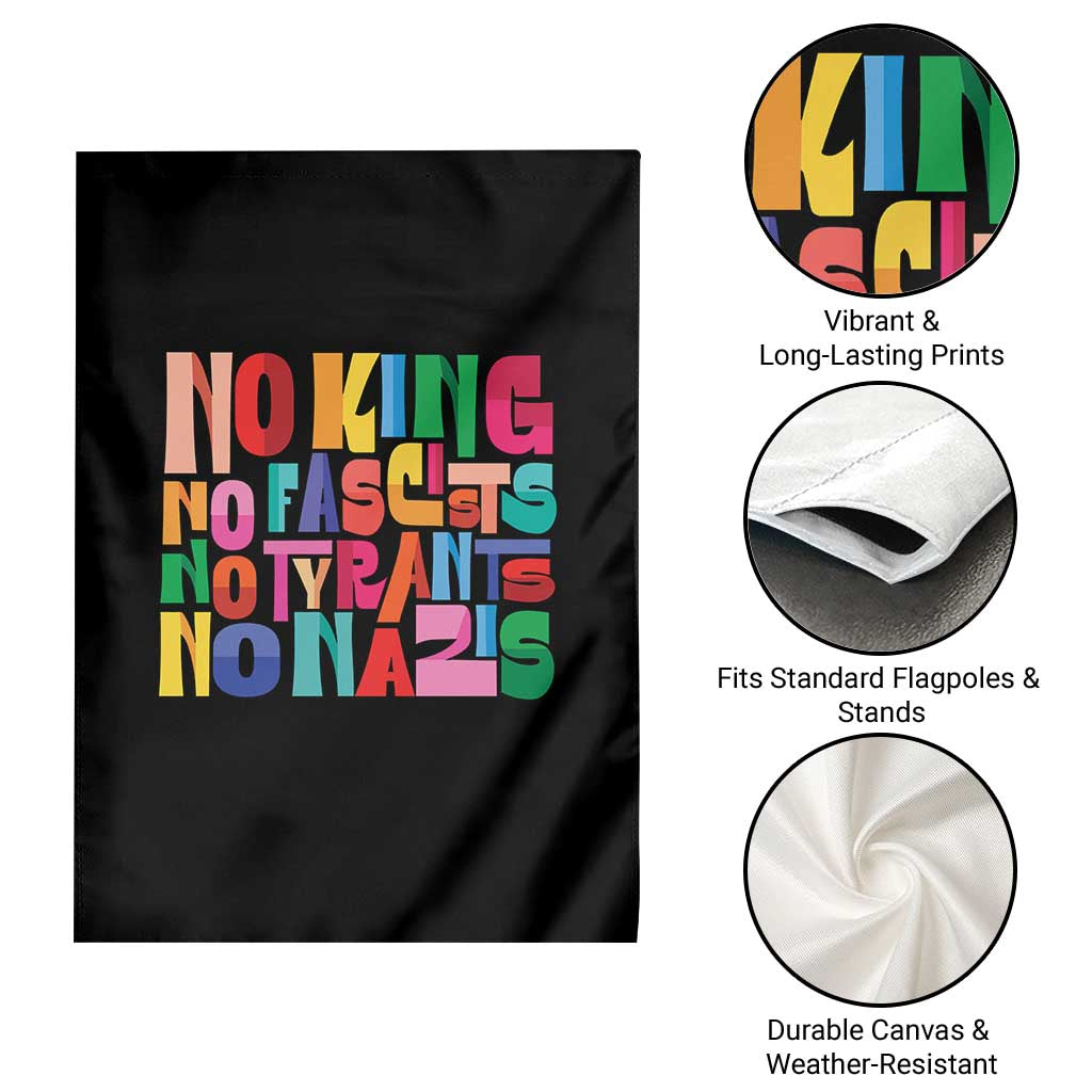 Funny No King No Fascists No Tyrants No Nazis Garden Flag Colorful Geometric TS11 Print Your Wear