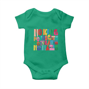 Funny No King No Fascists No Tyrants No Nazis Baby Onesie Colorful Geometric TS11 Irish Green Print Your Wear
