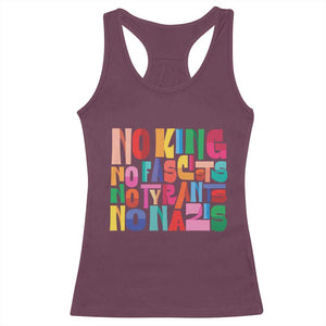 Funny No King No Fascists No Tyrants No Nazis Racerback Tank Top Colorful Geometric TS11 Maroon Print Your Wear