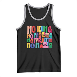 Funny No King No Fascists No Tyrants No Nazis Tank Top Colorful Geometric TS11 Black Athletic Heather Print Your Wear