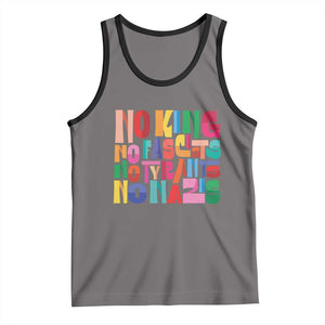 Funny No King No Fascists No Tyrants No Nazis Tank Top Colorful Geometric TS11 Deep Heather Black Print Your Wear