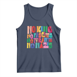 Funny No King No Fascists No Tyrants No Nazis Tank Top Colorful Geometric TS11 Navy Print Your Wear