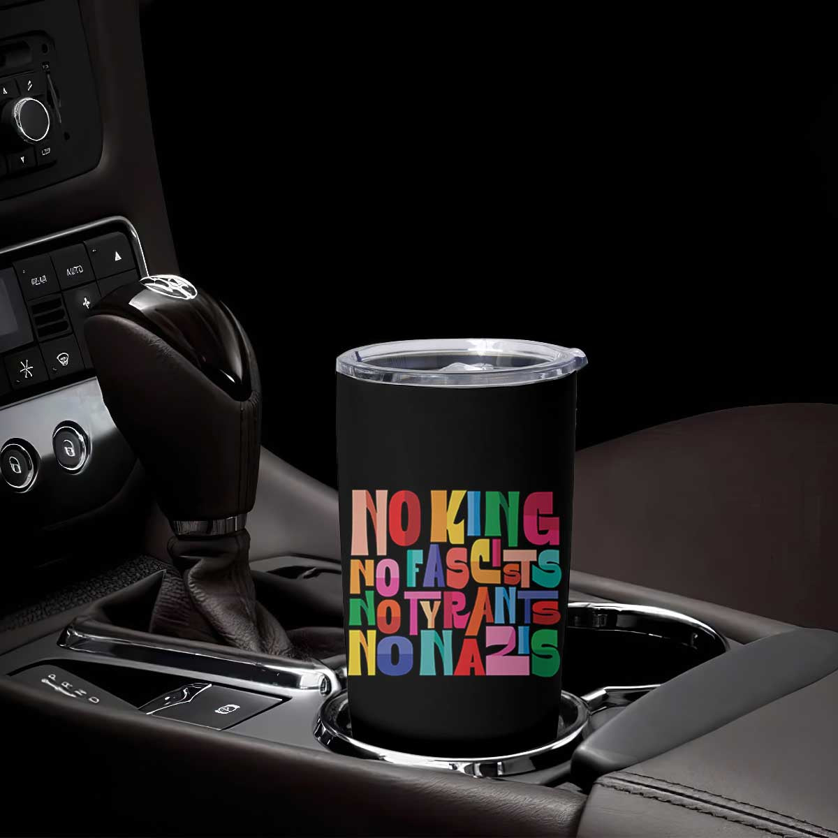 Funny No King No Fascists No Tyrants No Nazis Tumbler Cup Colorful Geometric TS11 Print Your Wear
