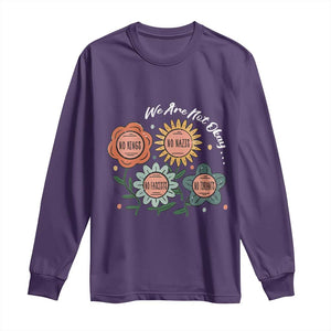 Funny No King No Fascists No Tyrants No Nazis Long Sleeve Shirt We Are Not Okay Vintage Flower TS11 Purple Print Your Wear